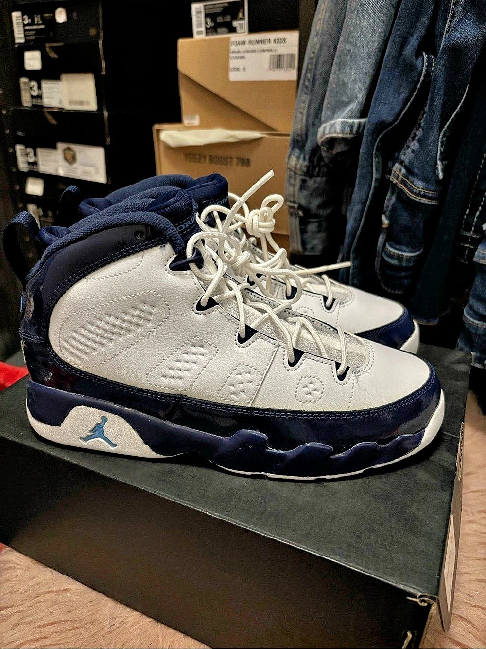 Jordan 9 Retro (PS) ) Sneakers Blue & White Boys US 3Y New